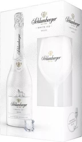 Schlumberger White Ice Secco met glas in Giftpack