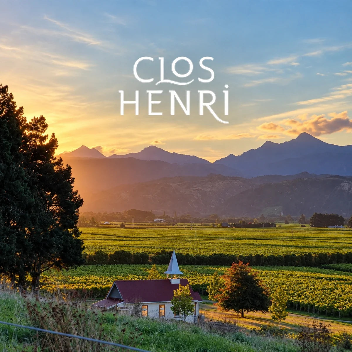 Clos Henri Vineyard, sfeerfoto met logo