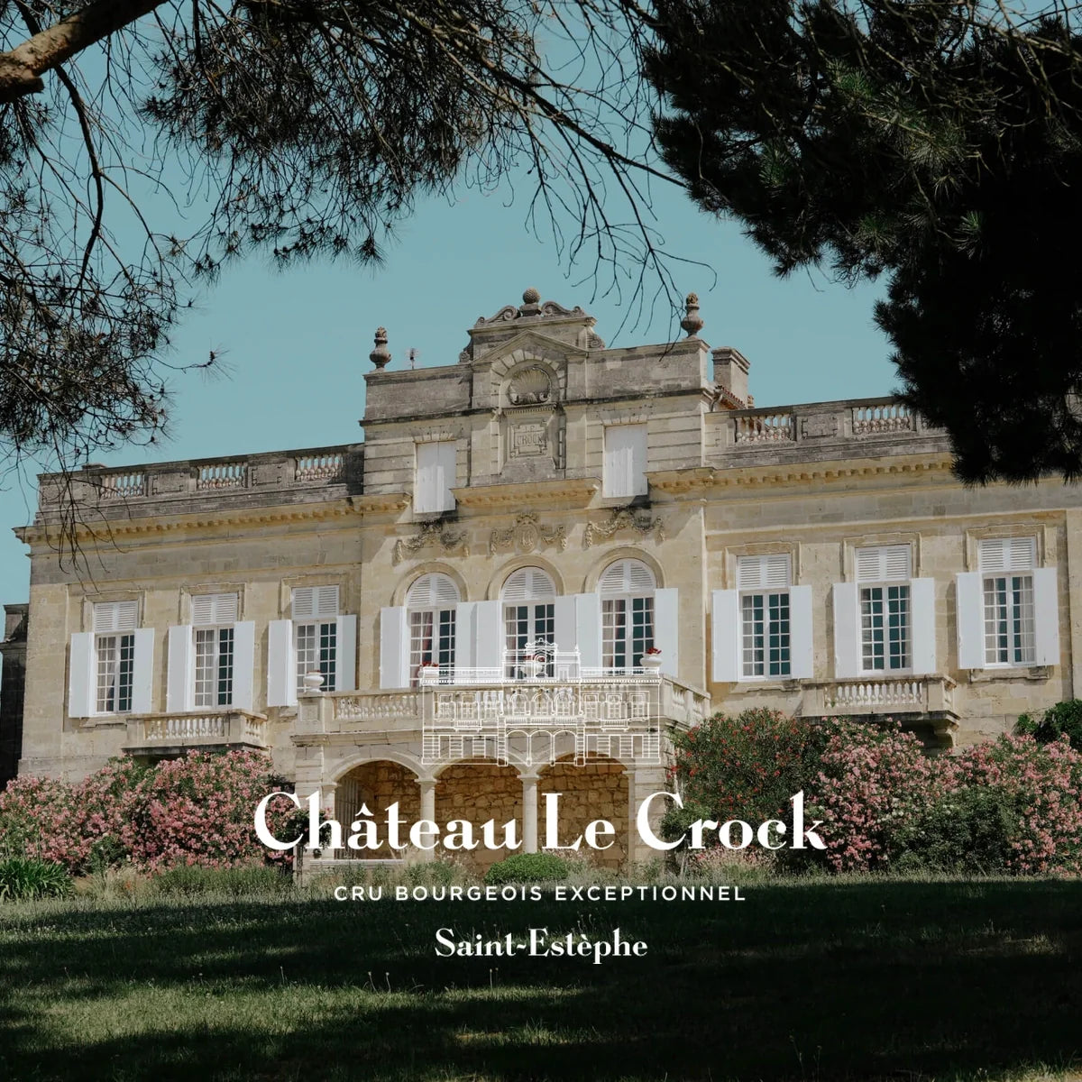 Château Le Crock, sfeerfoto met wijnhuislogo