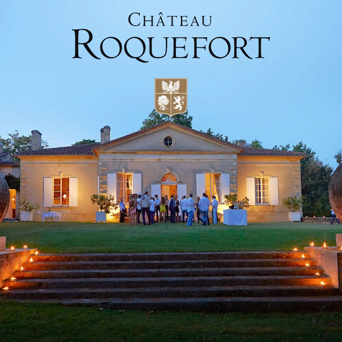 Château Roquefort, sfeerfoto met wijnhuislogo