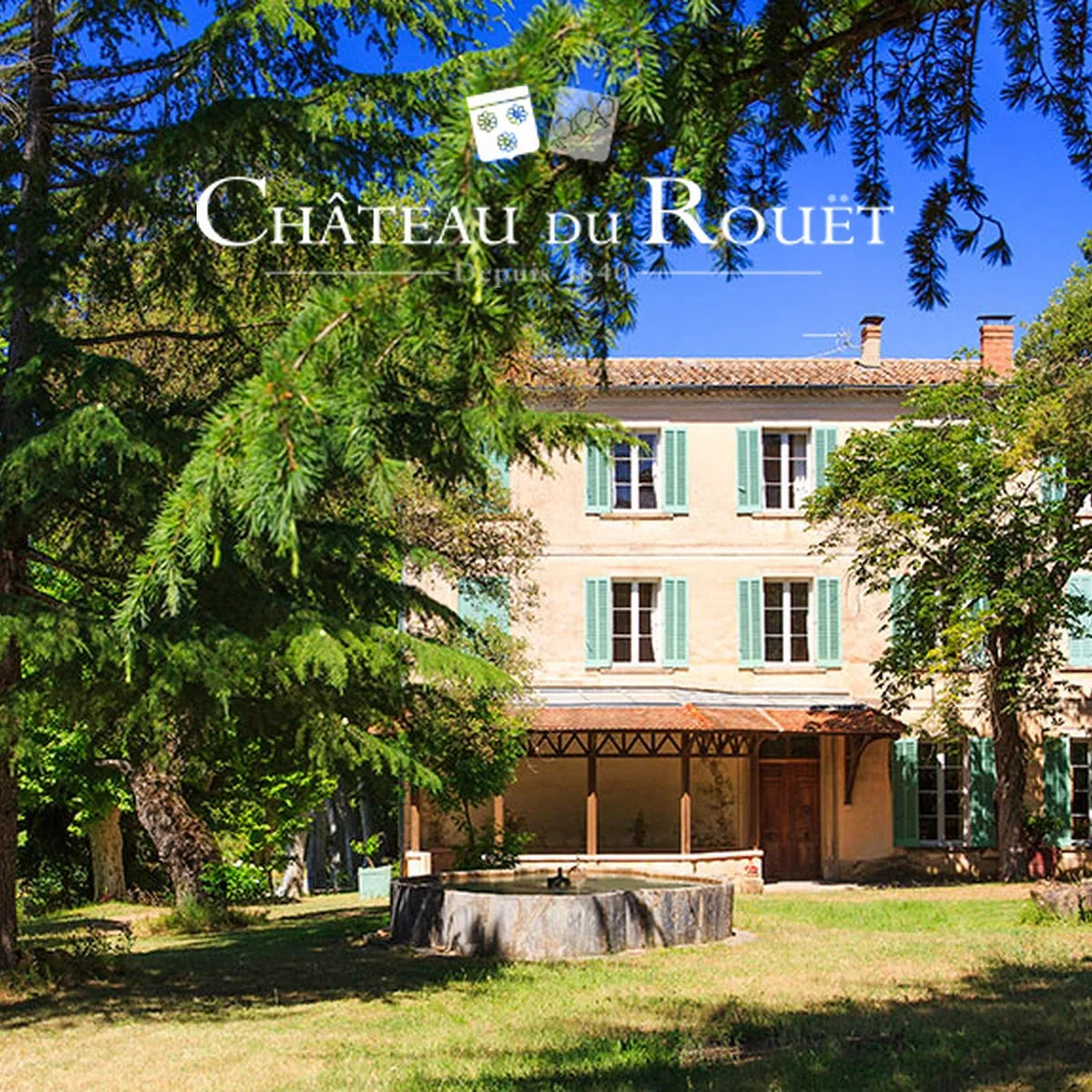 Château du Rouët, sfeerfoto met wijnhuislogo