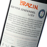 Brazin Old Vine Zinfandel label met zoom