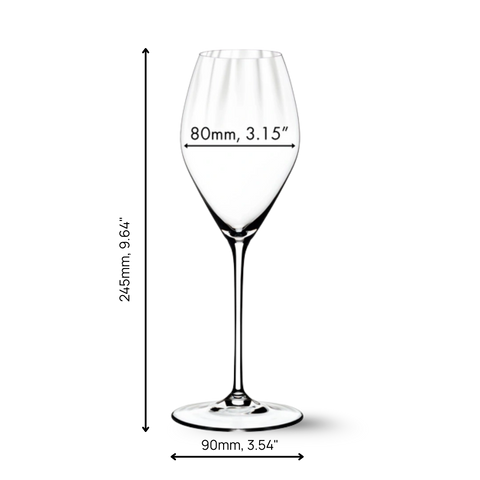 Riedel Performance Champagne dimensions