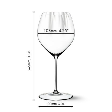 Riedel Performance Oaked Chardonnay dimensions