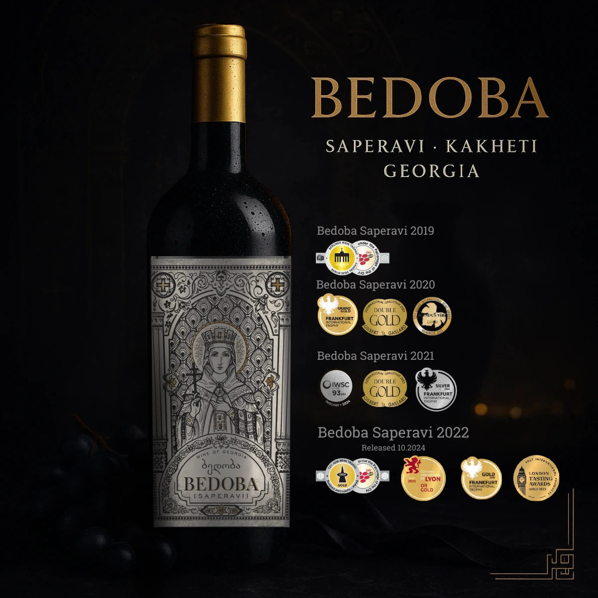 Bedoba Saperavi Kakheti Company Vin de Géorgie 2023