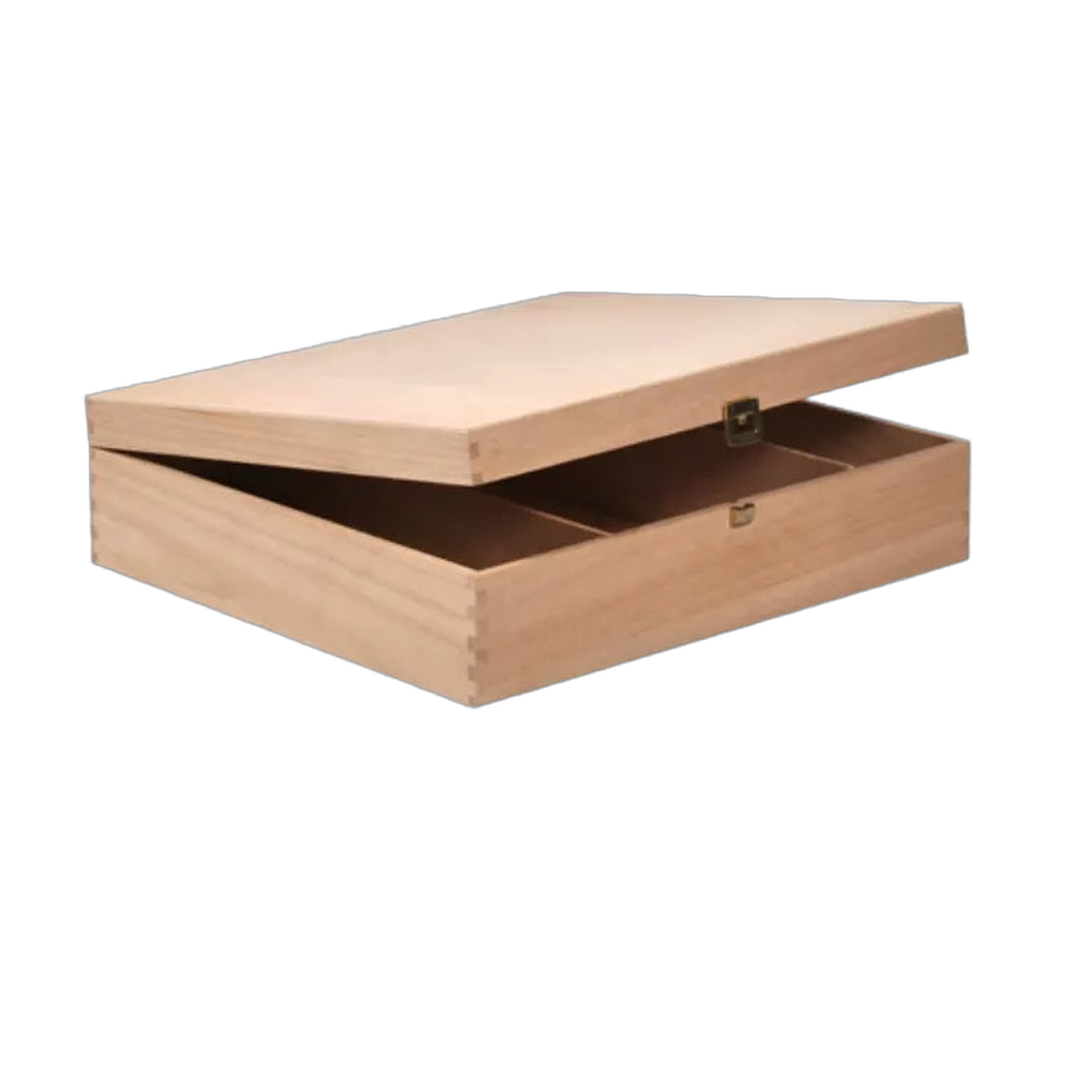 Kist 4 Flessen luxe Schanier Deksel