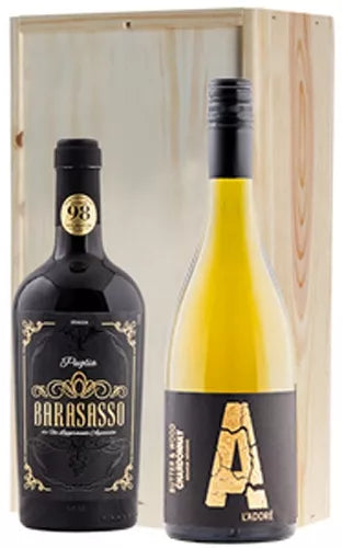 Deux toppers dans un coffret à vin de luxe